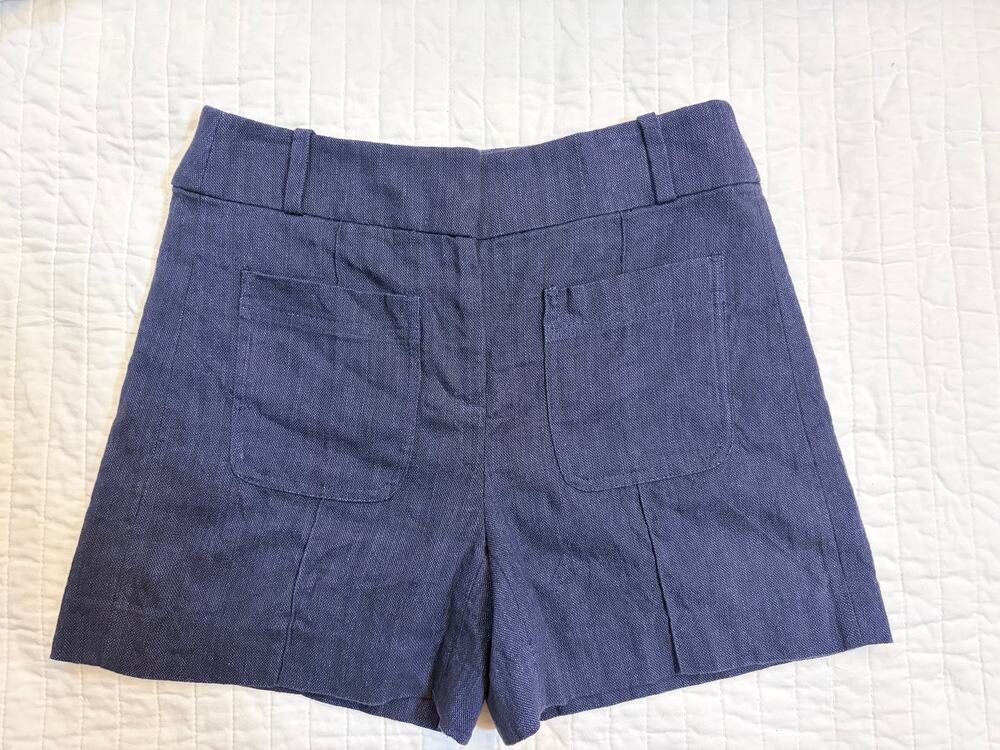 LOFT Ann Taylor Linen-Blend Utility Patch Pocket Shorts - Size 00 NWOT